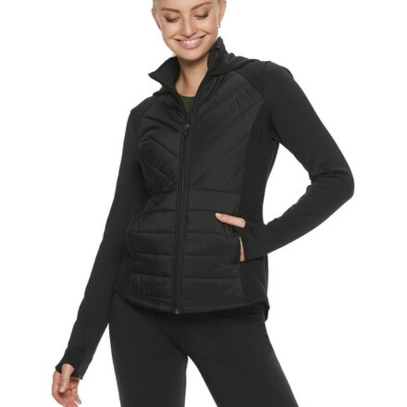 Fila Jackets & Blazers - NEW Women's FILA SPORT Mixed-Media Jacket Black